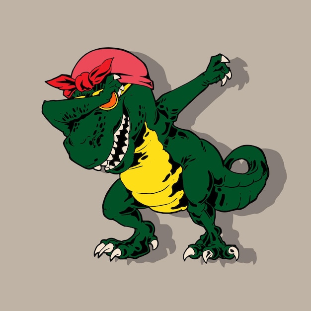 Ilustraciones de estilo t rex dab para el icono y la plantilla del logotipo