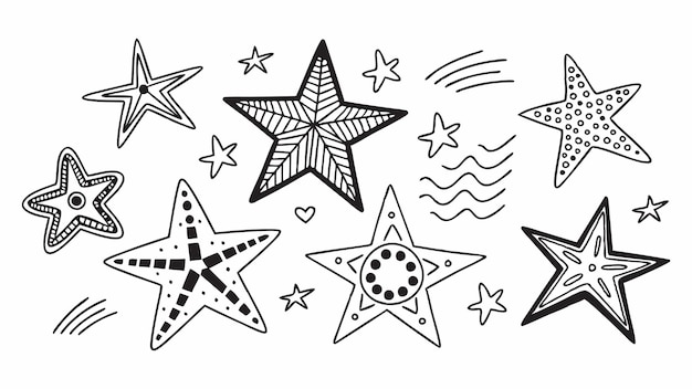 Ilustraciones de estrellas dibujadas a mano