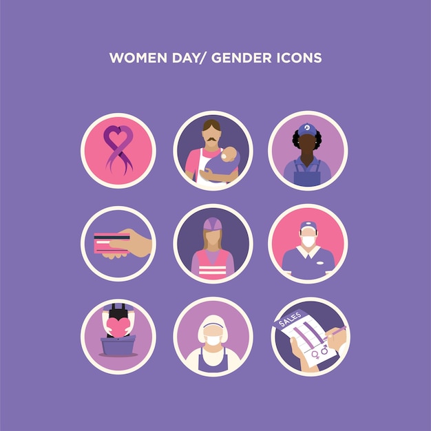 Vector ilustraciones de feminismo de género