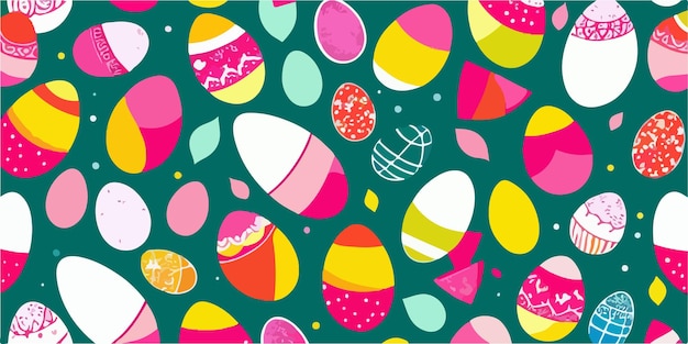 Ilustraciones festivas de caza de huevos de Pascua para niños