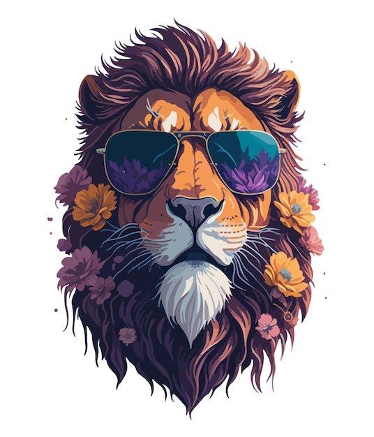 Ilustraciones florales de las camisetas de los animales