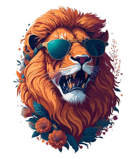 Ilustraciones florales de las camisetas de los animales