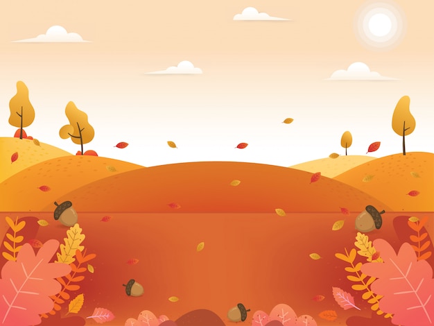 Vector ilustraciones de fondo de otoño