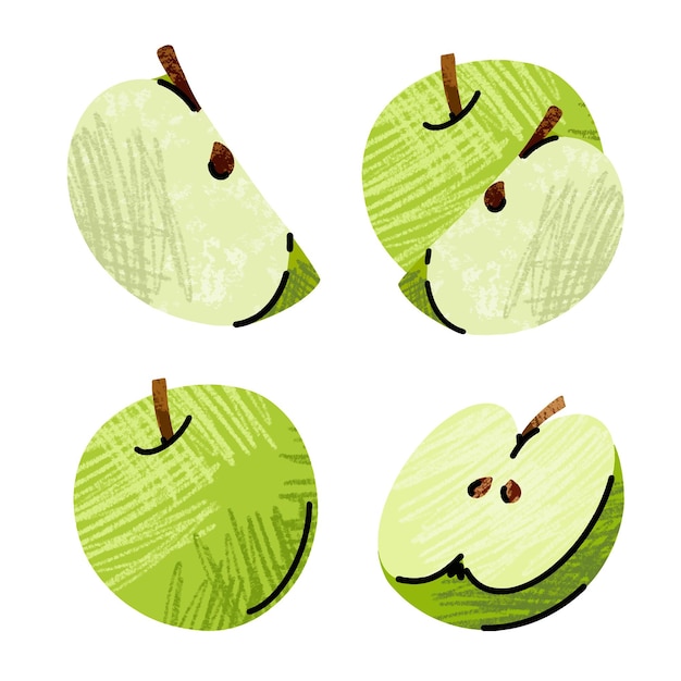 ilustraciones de frutas ilustración simple en estilo de dibujo de contorno plano abstracto comida saludable