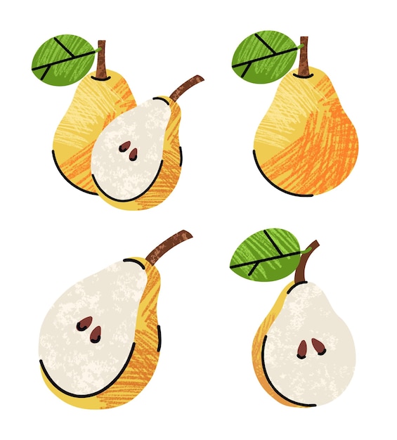 Ilustraciones de frutas ilustración simple en estilo de dibujo de contorno plano abstracto comida saludable