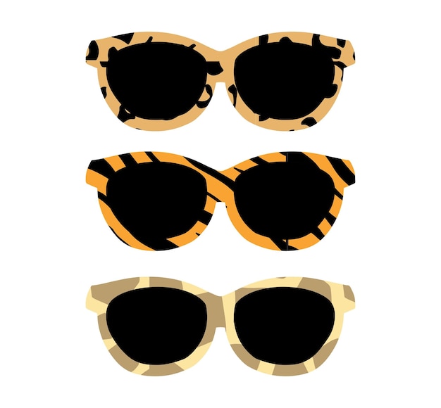 Ilustraciones de Gafas con Decoración Animal Pattern Collection