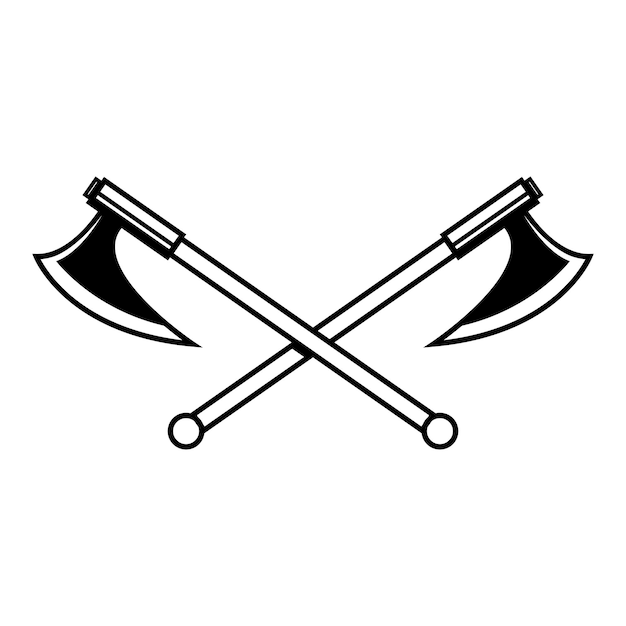 Ilustraciones de hachas de leñador cruzadas en estilo de grabado Elemento de diseño para el signo del emblema de la etiqueta del logotipo Ilustración vectorial