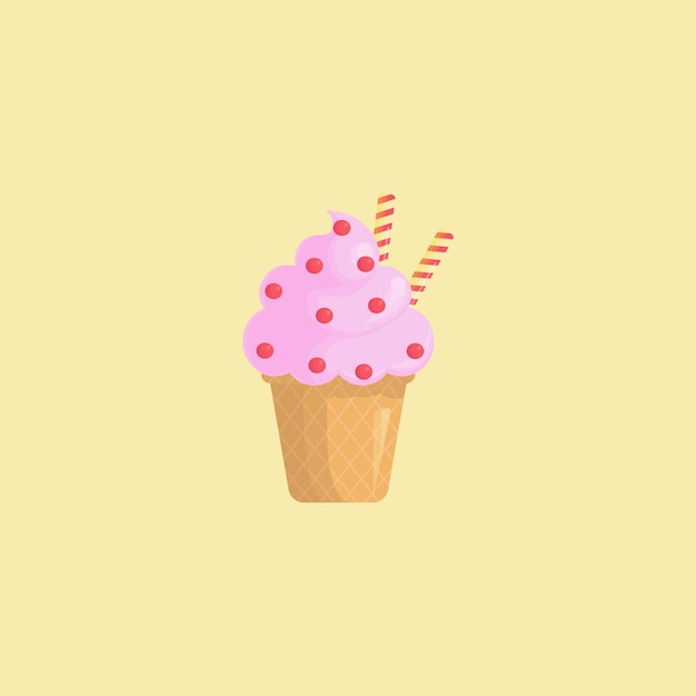 Ilustraciones de helados planos