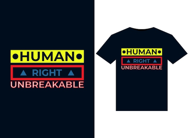 Ilustraciones irrompibles de derechos humanos para el diseño de camisetas listas para imprimir