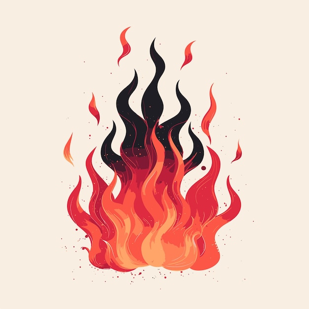 Vector ilustraciones de llamas para diseños modernos y camisetas elementos de fuego de diseño plano