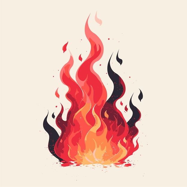 Ilustraciones de llamas para diseños modernos y camisetas Elementos de fuego de diseño plano