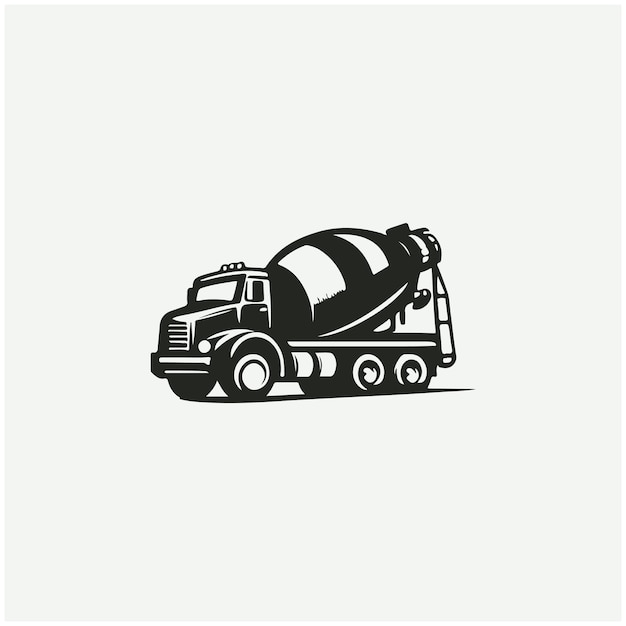 Ilustraciones del logotipo del camión mezclador de hormigón