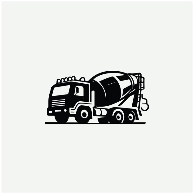 Ilustraciones del logotipo del camión mezclador de hormigón