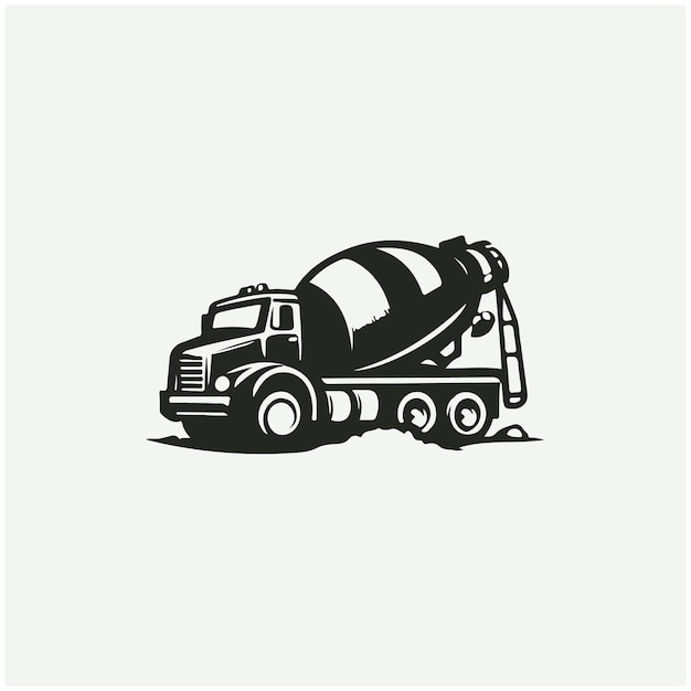 Ilustraciones del logotipo del camión mezclador de hormigón