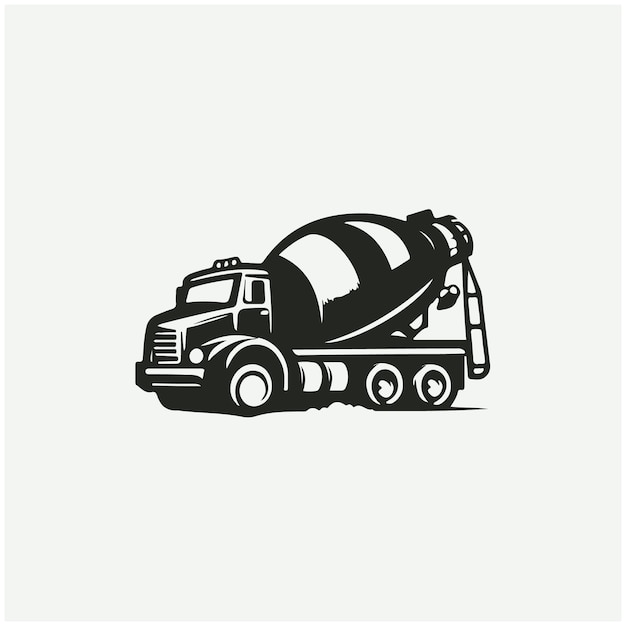 Ilustraciones del logotipo del camión mezclador de hormigón