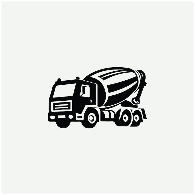 Ilustraciones del logotipo del camión mezclador de hormigón