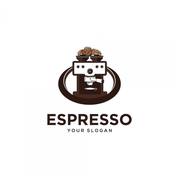 Ilustraciones de logotipo de máquina de café espresso