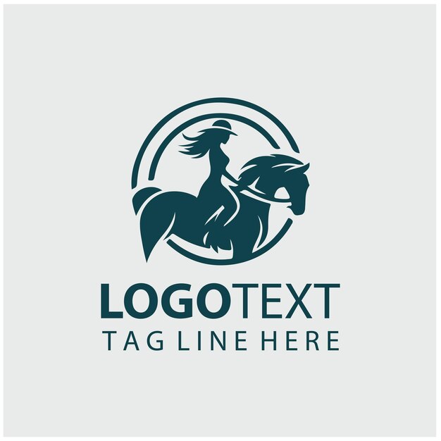 Ilustraciones del logotipo de las mujeres jinetes