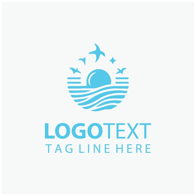Ilustraciones del logotipo del océano