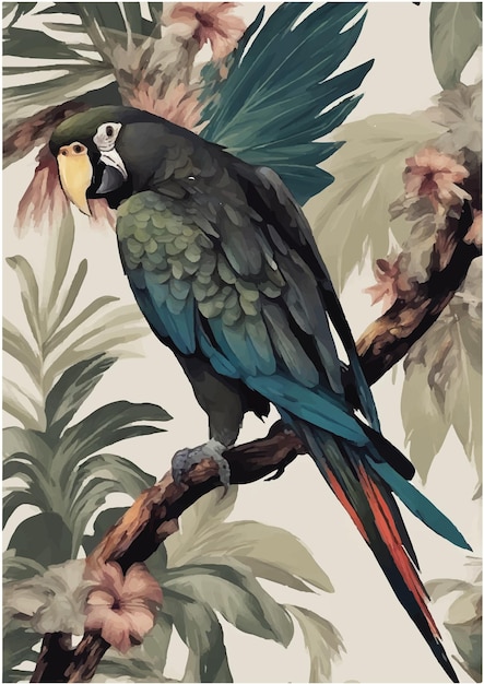 Vector ilustraciones de loros tropicales