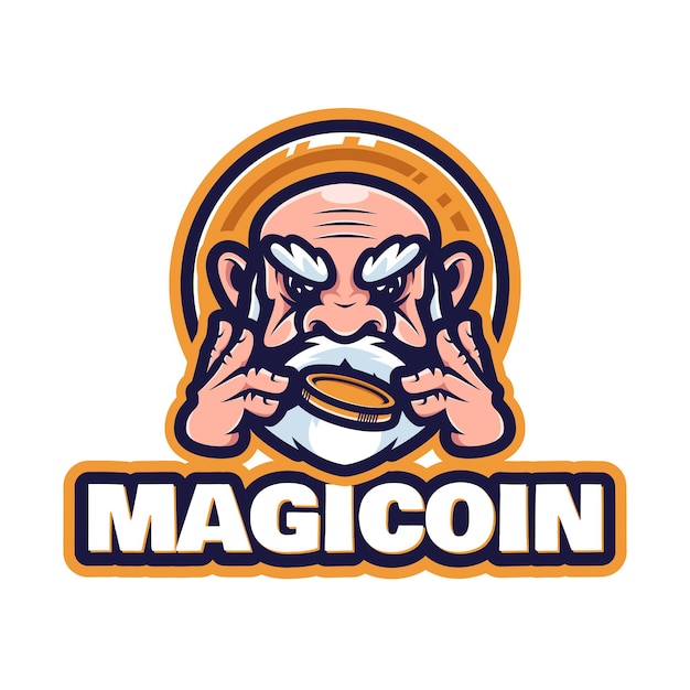 Ilustraciones de magic crypto logo mascot