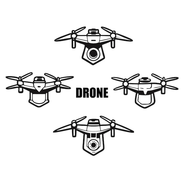 Ilustraciones monocromáticas de drones