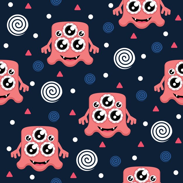 Ilustraciones de monster three eye pattern