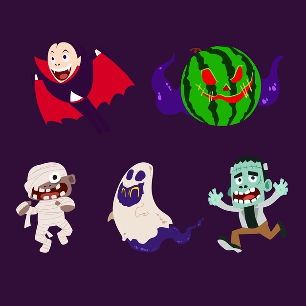 Ilustraciones de monstruos espeluznantes