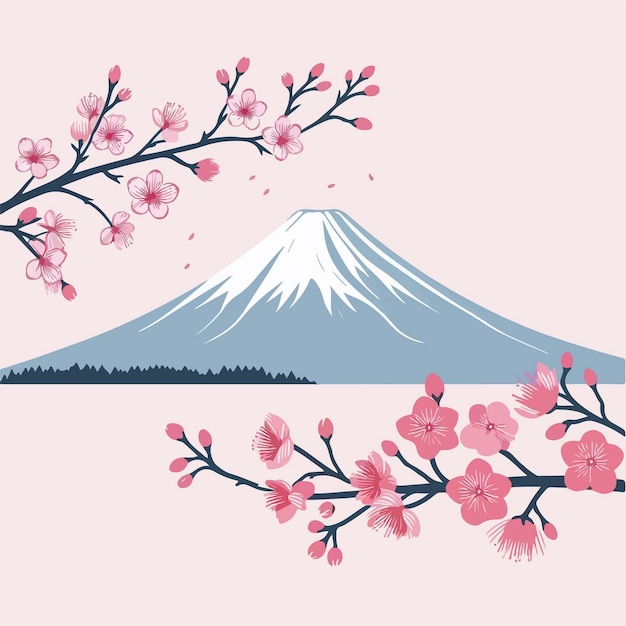 Ilustraciones del montaje vectorial de Fuji