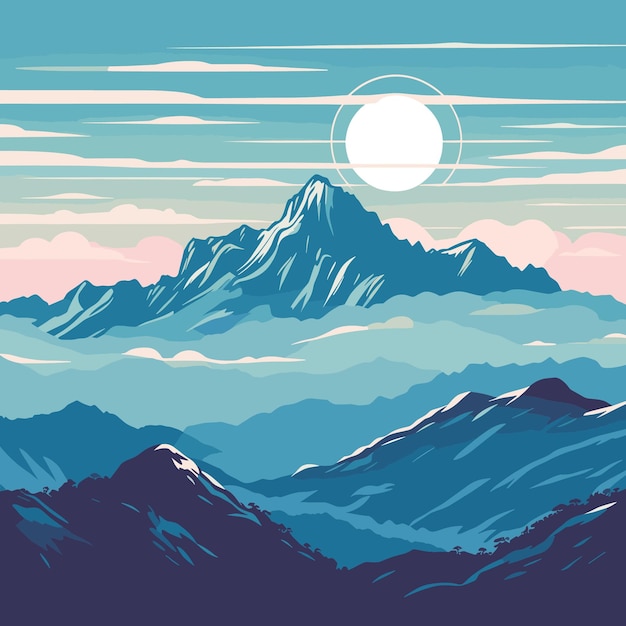 Vector ilustraciones del monte kinabalu