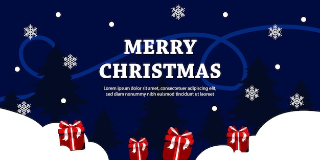 Las ilustraciones navideñas simples y modernas son geniales para pancartas de eventos navideños.