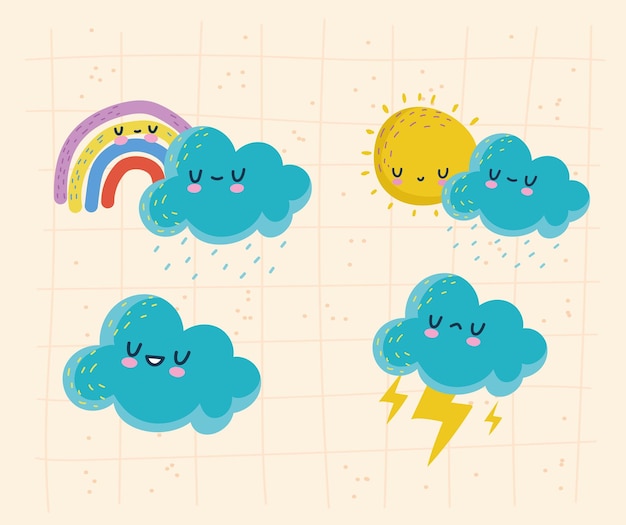 Vector ilustraciones de niño cielo