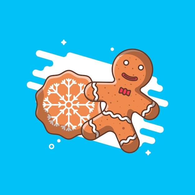 Vector ilustraciones de pan de jengibre de navidad.