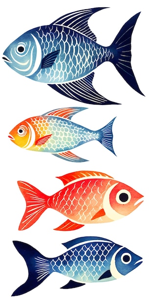 Ilustraciones de peces dorados