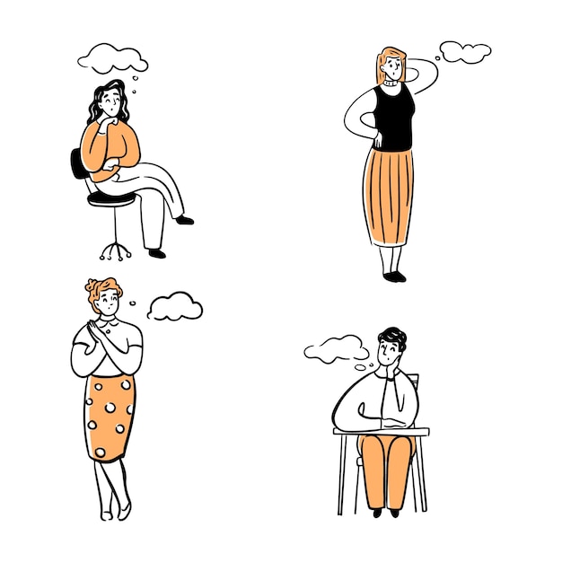 Ilustraciones de personas que piensan