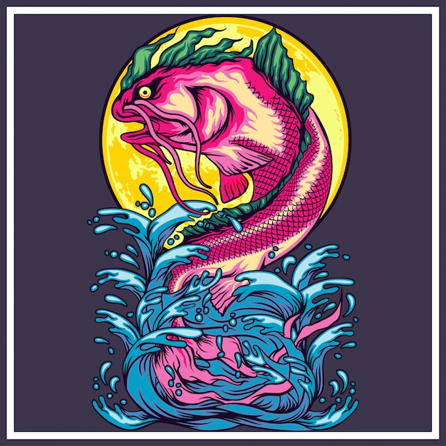 Vector ilustraciones de los pescados de mutan