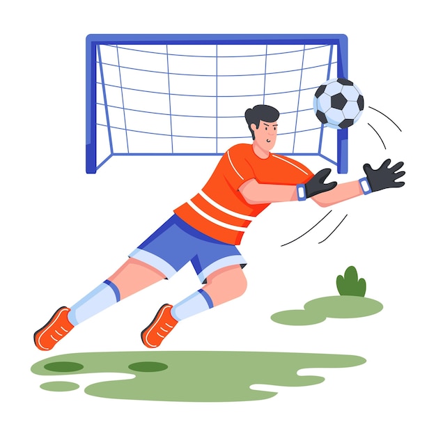 Ilustraciones planas de deportes de fútbol