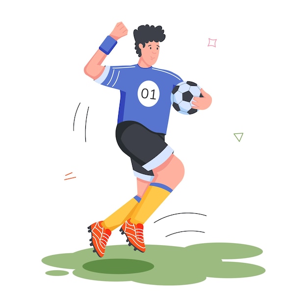 Ilustraciones planas de deportes de fútbol
