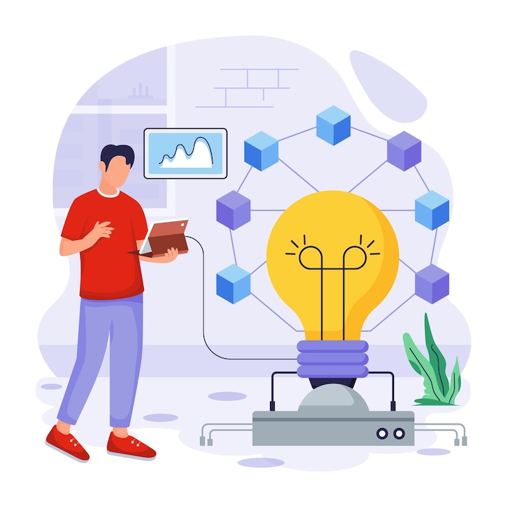 Vector ilustraciones planas de la tecnología nft