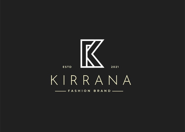 Ilustraciones de plantilla de diseño de logotipo de letra K inicial minimalista