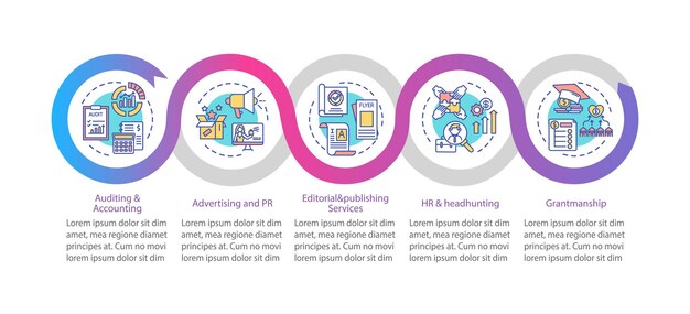 Ilustraciones de plantilla de infografía de servicio de asesoramiento empresarial