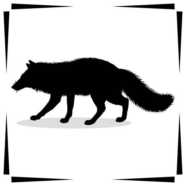 Ilustraciones de silueta de zorro Icono de silueta de tijera de zorro