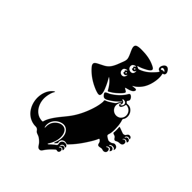 Ilustraciones para el símbolo de silueta del dachshund Vector