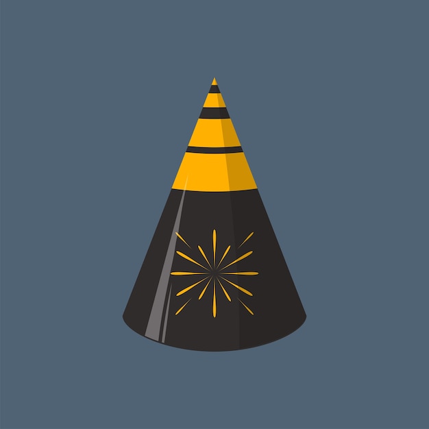 Ilustraciones de sombrero de fiesta de color negro y dorado