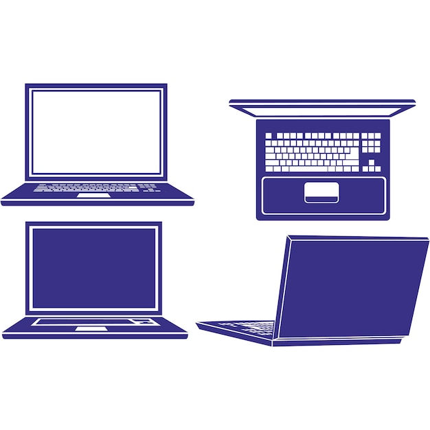 Ilustraciones de stencil computer icon flat