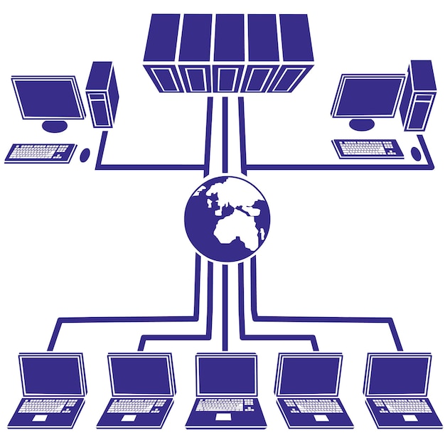 Ilustraciones de stencil computer icon flat
