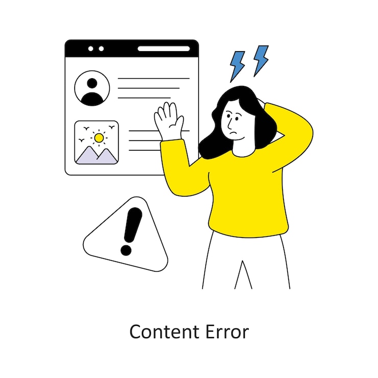 Vector ilustraciones de stock vectoriales de diseño de estilo de error de contenido
