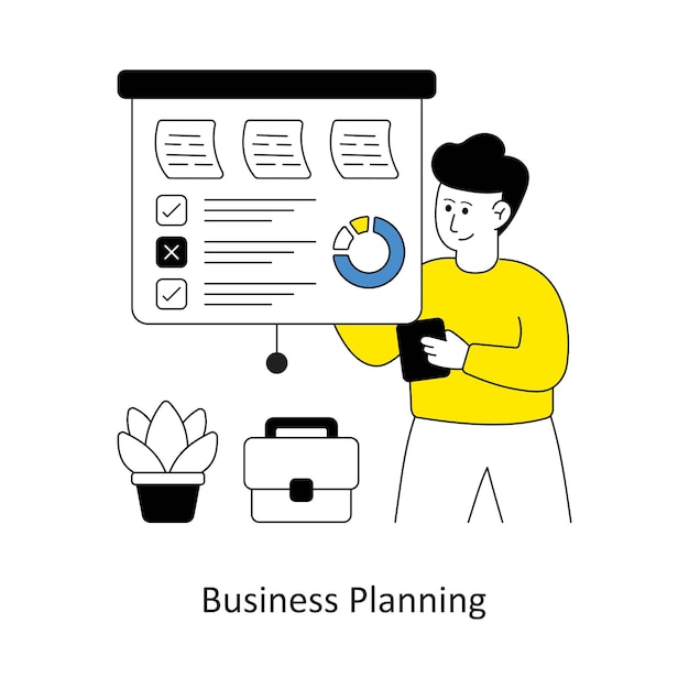 Ilustraciones de stock vectoriales de diseño de estilo de planificación de negocios