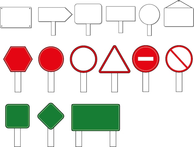 Ilustraciones de tableros de información de varios diseños