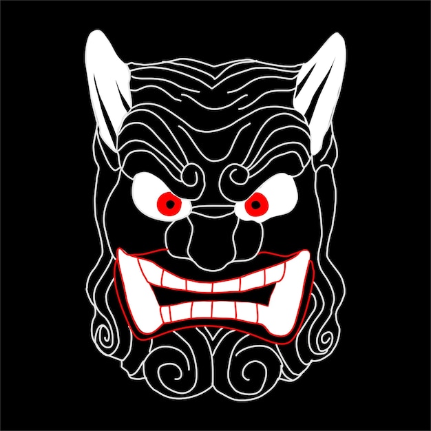 Ilustraciones de tengu mask vector